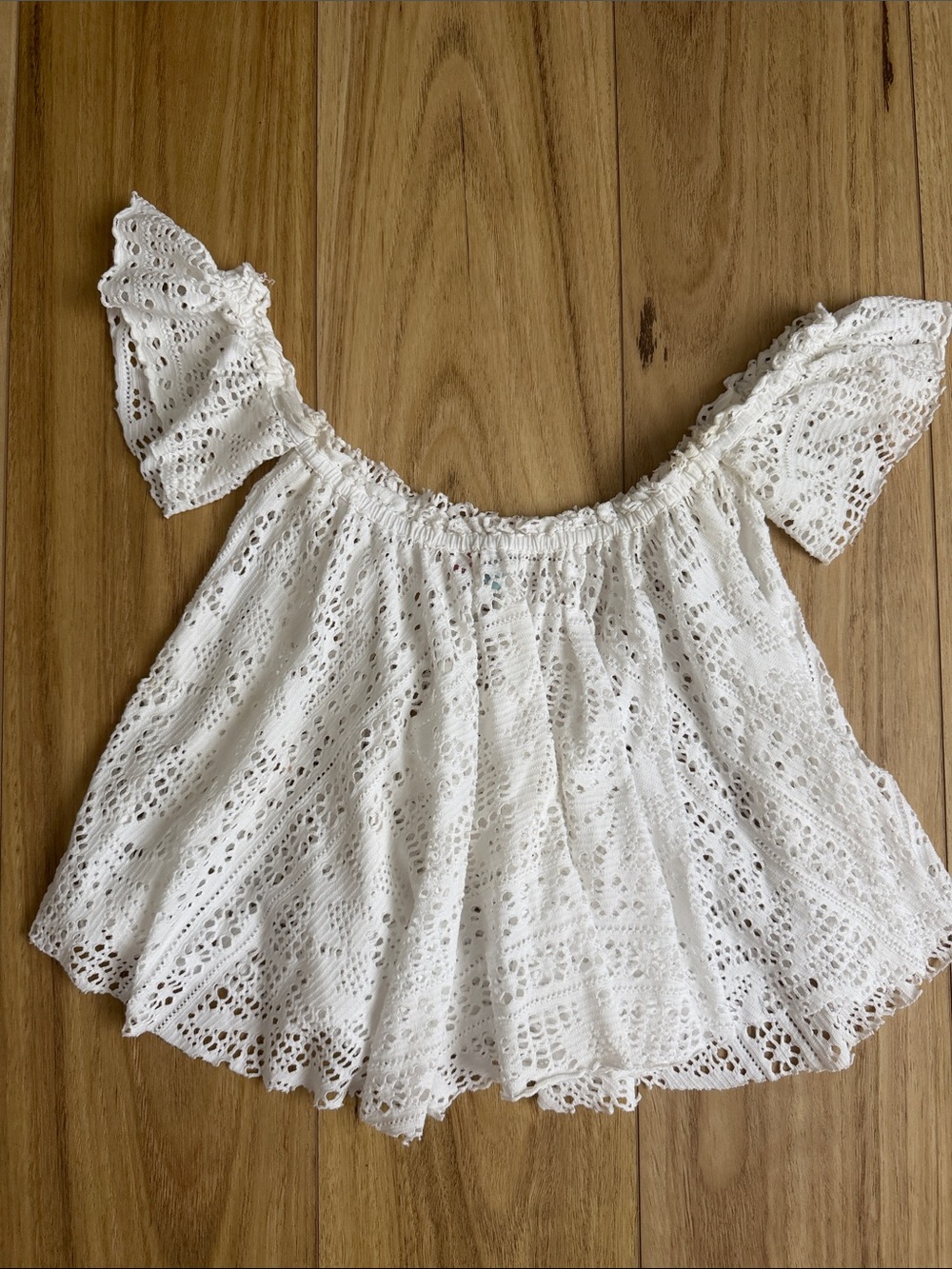 Free People FP Beach White Off the Shoulder Crop Top XS